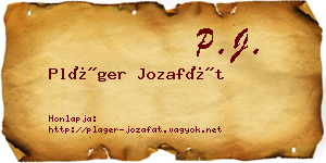 Pláger Jozafát névjegykártya